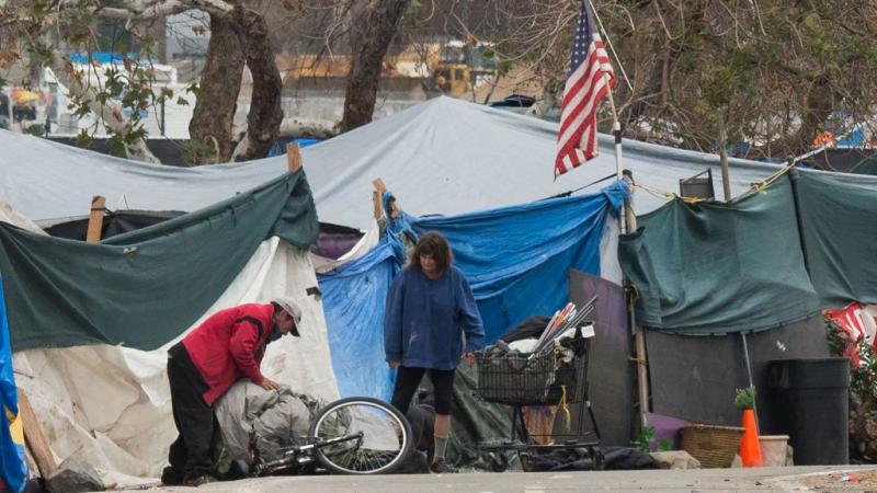 Homeless camp in California.